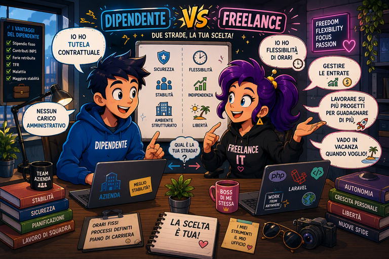 freelance vs dipendente in Italia